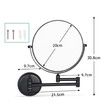 Wall Mount 5X Magnifying Shaving and Makeup Round Mirror (Black 20CM )