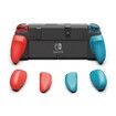 NeoGrip: an Ergonomic Grip Hard Shell with Replaceable Grips [to fit All Hands Sizes] for Nintendo Switch OLED and Regular Model (Red+Blue)