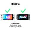 NeoGrip: an Ergonomic Grip Hard Shell with Replaceable Grips [to fit All Hands Sizes] for Nintendo Switch OLED and Regular Model (Red+Blue)