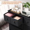 Dresser TV Unit Stand Storage Table Chest of 12 Drawers Bedroom Living Room Hallway Furniture Organizer Clothes Organiser