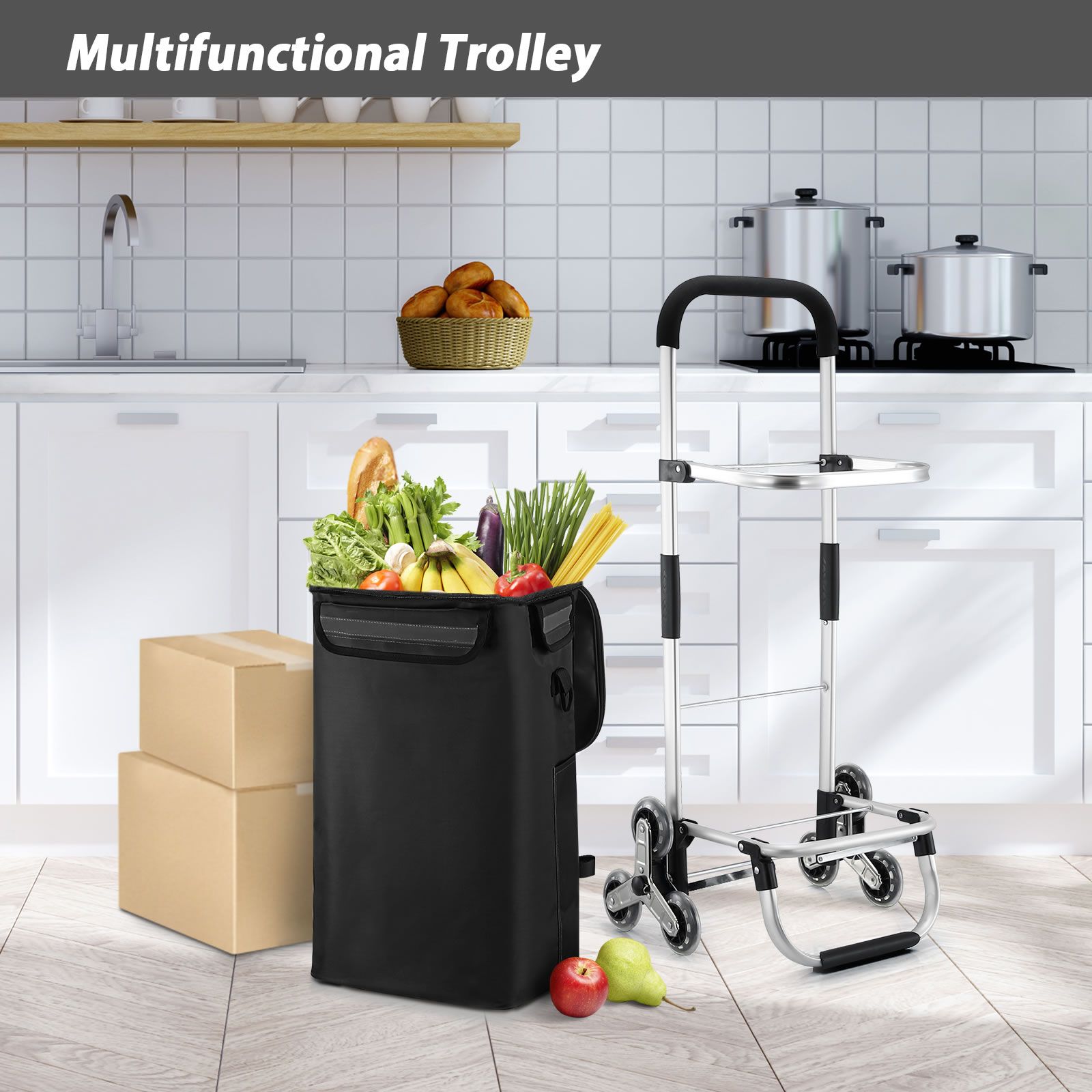 Shopping Cart Trolley Wheeled Storage Trolly Bag Grocery Foldable