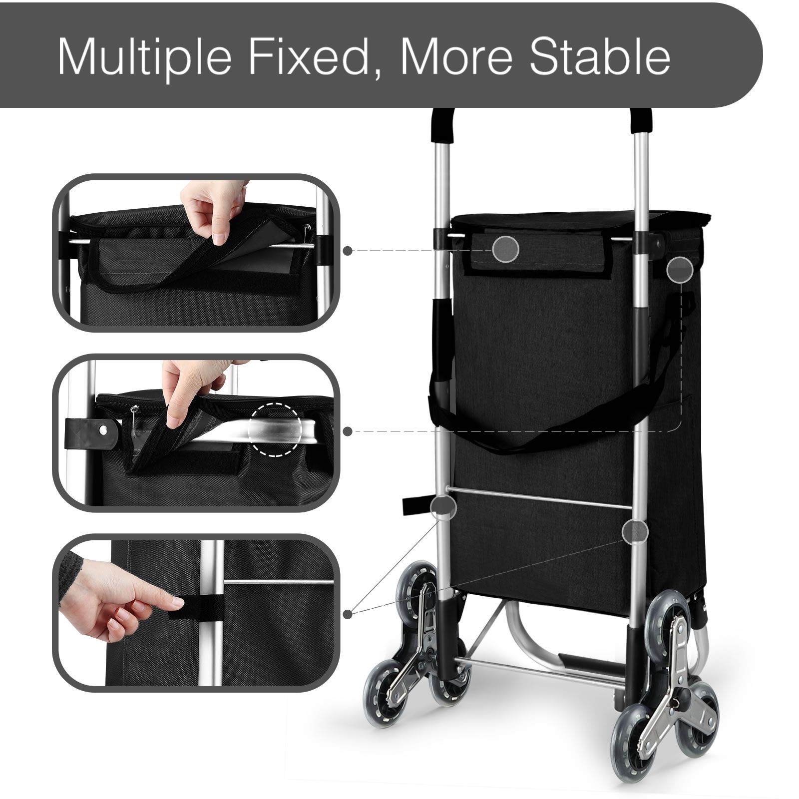 Shopping Cart Trolley Wheeled Storage Trolly Bag Grocery Foldable