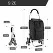 Shopping Trolley Cart Trolly Wheeled Storage Bag Grocery Market Foldable Utility Granny Stair Climbing Wheels Aluminium 45L