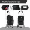 Shopping Trolley Cart Trolly Wheeled Storage Bag Grocery Market Foldable Utility Granny Stair Climbing Wheels Aluminium 45L