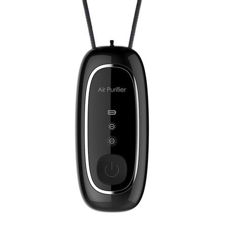 Personal Air Purifier,Air Purifier Necklace Around The Neck Travel Size Air Necklace-Black