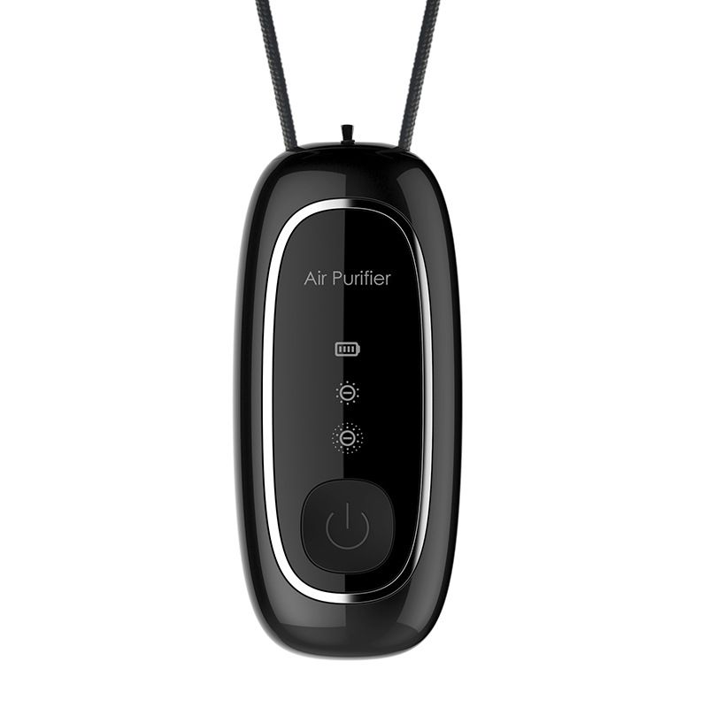 Personal Air Purifier,Air Purifier Necklace Around The Neck Travel Size Air Necklace-Black