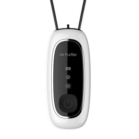 Personal Air Purifier,Air Purifier Necklace Around The Neck Travel Size Air Necklace-White