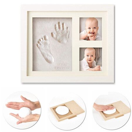 Baby Souvenirs Handprint Photo Frames  Clay Casting & Photo Memory Keepsake Frame, Baby Registry Gift & Baby Shower, Baby Boy Gift & Baby Girl Gift