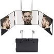 3 Way Trifold Haircut Mirror, 360 Degree Mirror for Hair Cutting, Shaving (Black)