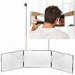 3 Way Trifold Haircut Mirror, 360 Degree Mirror for Hair Cutting, Shaving (Black)