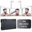 3 Way Trifold Haircut Mirror, 360 Degree Mirror for Hair Cutting, Shaving (Black)