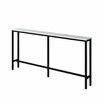 Narrow Console Table Hall Entryway Bar Side Sofa Couch Wood Accent Long Slim Storage Shelf Marble Effect 160x20x79cm