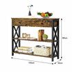 Industrial Console Table with Drawer Hall Entryway Bar Side Sofa Wooden Accent Couch Lamp Storage Shelf Display 100x30x80cm