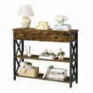 Industrial Console Table with Drawer Hall Entryway Bar Side Sofa Wooden Accent Couch Lamp Storage Shelf Display 100x30x80cm