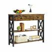 Industrial Console Table with Drawer Hall Entryway Bar Side Sofa Wooden Accent Couch Lamp Storage Shelf Display 100x30x80cm