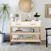 Modern Console Table TV Cabinet Hall Entryway Bar Side Sofa Narrow Long Storage Shelves Drawers Wooden Accent 100x30x80cm