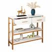 Modern Console Table TV Cabinet Hall Entryway Bar Side Sofa Narrow Long Storage Shelves Drawers Wooden Accent 100x30x80cm