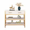 Modern Console Table TV Cabinet Hall Entryway Bar Side Sofa Narrow Long Storage Shelves Drawers Wooden Accent 100x30x80cm