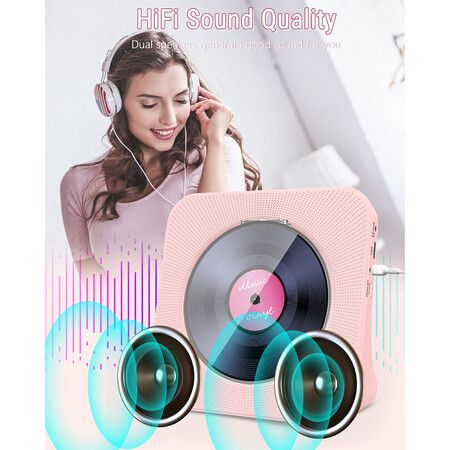 Portable CD Player with Bluetooth 4000mAh Rechargeable Kpop Music