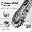 Hair Clippers for Man T-Blade Trimmer Nose Hair Trimmer Set Cordless Barber Clippers Cutting Beard LCD Display-Silver