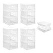 12 Tier Shoe Boxes Organiser Storage Shoebox Containers Clear Plastic Display Case Sneaker Bins Holder Stackable Folding