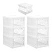 6 Tier Shoe Boxes Organiser Storage Shoebox Containers Clear Plastic Display Case Sneaker Bins Holder Stackable Folding