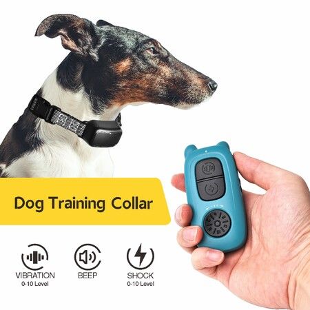 Electric Dog Training Collar Waterproof Pet Remote Control Training Dog Collar Rechargeable with Shock Vibration Beep 400M