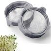 Sprouting lids,Plastic Sprout Lid with Stainless Steel Screen for Wide Mouth Mason Jars,Germination Kit Sprouter Sprout Maker with Stand Water Tray Grow Bean Sprouts,Broccoli Seeds,Alfalfa,Salad (Grey,2Pack)