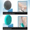 6 in 1 Rechargeable Electric Body Brush Shower Massage Exfoliating Scrubber Soft Silicone USB Wash Deep Cleaning Multifunctional Back Brush (Blue)