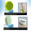 6 in 1 Rechargeable Electric Body Brush Shower Massage Exfoliating Scrubber Soft Silicone USB Wash Deep Cleaning Multifunctional Back Brush (Blue)
