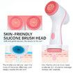 Electric Cleansing Face Brush Ultrasonic Skin Care Tool Silicone Facial Brush Skin Face Cleansing Face Massager Instrument(Pink)