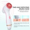 Electric Cleansing Face Brush Ultrasonic Skin Care Tool Silicone Facial Brush Skin Face Cleansing Face Massager Instrument(Pink)