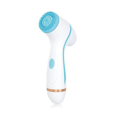 Electric Cleansing Face Brush Ultrasonic Skin Care Tool Silicone Facial Brush Skin Face Cleansing Face Massager Instrument(Blue)