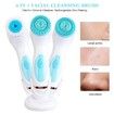 Electric Cleansing Face Brush Ultrasonic Skin Care Tool Silicone Facial Brush Skin Face Cleansing Face Massager Instrument(Blue)