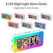 Alarm Clock for bedrooms Loud Bedside Digital Clock with 8 LED Night Lights Dual Alarm Weekday/Weekend Mode