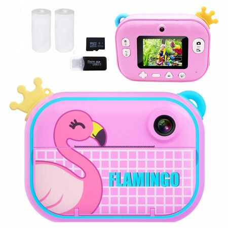 Instant Print Kids Digital Camera Zero Ink Print Photo Selfie Video Camera with Paper Film Gifts for Holiday Travel