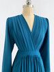 2023 New French-style Long Sleeve Pleated Dress Gentle V-neck Gathered Waist Pleated Dress