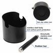 4.5 inch Espresso Knock Box Stainless Steel Coffee Grounds Knock Box With Removable Knock Bar Non-Slip Rubber Base-Black