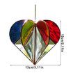 Stained Multi-Sided Heart Sun Catcher Pendant, 3D Handcrafted Pendant Ornaments for Living Room Bedroom Wedding Pendant