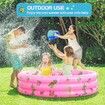 Garden Round Inflatable Baby Swimming Pool,Portable Inflatable Child/Children Little Pump Pool,Kiddie Paddling Pool Indoor&Outdoor Toddler Water Game Play Center for Kids/Girl/Boy (Pink)