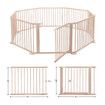 8 Panels Baby Playpen Gate Pen Playground Activity Centre Dog Pet Cat Safety Fence Enclosure Barrier Pine Wood Play Room Portable