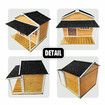 Dog House Kennel Raised Wooden Puppy Pet Shelter Home Outdoor Inside with Porch Window Door Asphalt Roof XL