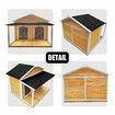 Dog House Kennel Wooden Raised Pet Puppy Home Shelter Indoor Outdoor with Porch Doors Asphalt Roof XXL