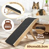 Pet Dog Ramp Stairs Steps Puppy Cat Ladder Folding Adjustable for Bed Car Couch Sofa Portable 4 Levels Height Pine Wood