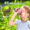 Binoculars for Kids High-Resolution 8x21,Gift for Boys & Girls Shockproof Compact Kids Binoculars for Bird Watching,Hiking,Camping,Travel,Learning,Spy Games & Exploration (Pink)