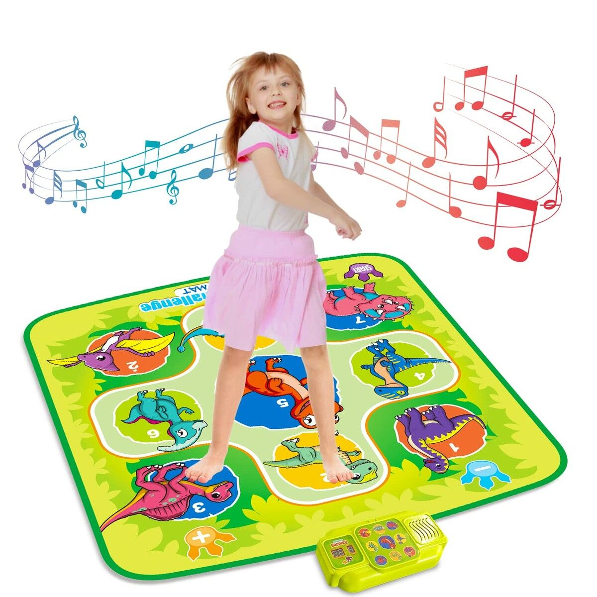 Dance Mat Toys For Girls Boys, Dinosaur Dance Pad with Led Lights 5 Game Modes Adjustable Volume Kids Dance Toys, Christmas Birthday Gifts for Girls Boys