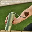 Portable Hand Crank Coffee Grinder Adjustable Coarseness With Stainless Steel Conical Burr Mill 5 Axis CNC Burrs-Green