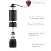 Portable Hand Crank Coffee Grinder Adjustable Coarseness With Stainless Steel Conical Burr Mill 5 Axis CNC Burrs-Green