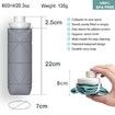 Collapsible Water Bottles Cups Leakproof Valve Reusable BPA Free Silicone Foldable Travel Water Bottle Cup for Gym Camping Hiking Travel Sports Lightweight Durable (20oz,Grey)