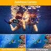 Underwater Cameras,4K Waterproof Digital Camera 48 MP Autofocus Function Selfie Dual Screens Compact Portable 11FT Underwater Camera for Snorkeling,2 battery (Black)